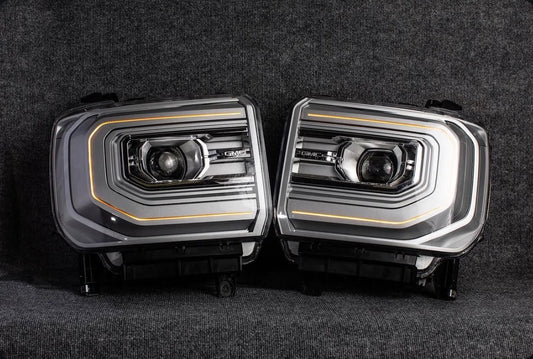 GMC Sierra C-Bar OEM Projector Headlights (2016-2019 HD / 1500)