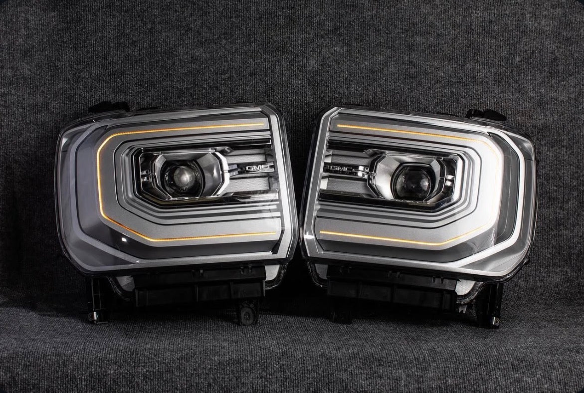 GMC Sierra C-Bar OEM Projector Headlights (2016-2019 HD / 1500)