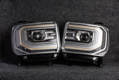 GMC Sierra C-Bar OEM Projector Headlights (2016-2019 HD / 1500)
